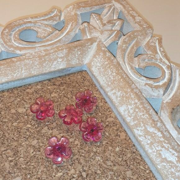 Carved White Wood Picture Frame Desk Mini Bulletin Board Push Pins Office Home - Picture 7 of 8